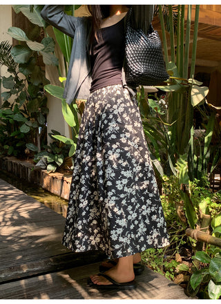 Floral A-line skirt