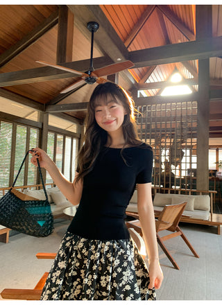 Floral A-line skirt