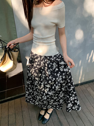 Floral A-line skirt