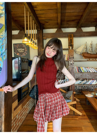 Plaid bud skirt