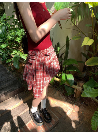 Plaid bud skirt