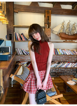 Plaid bud skirt