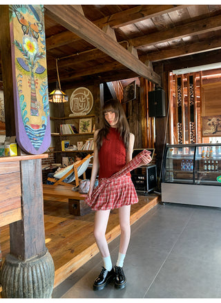 Plaid bud skirt