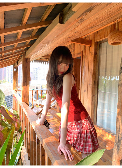 Plaid bud skirt