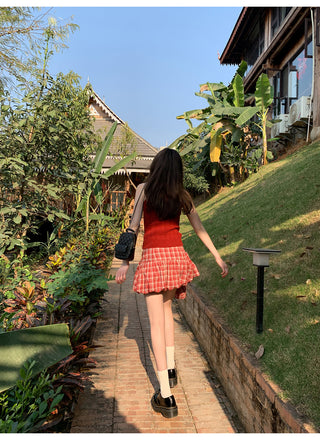 Plaid bud skirt