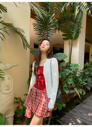 Plaid bud skirt