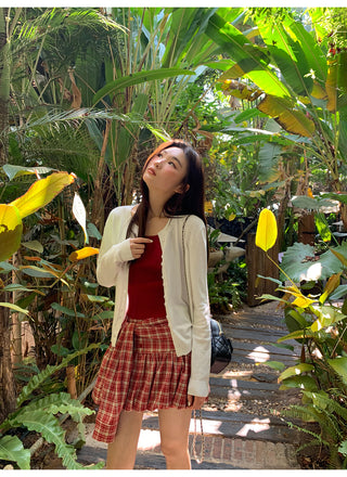 Plaid bud skirt
