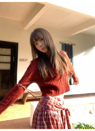 Plaid bud skirt