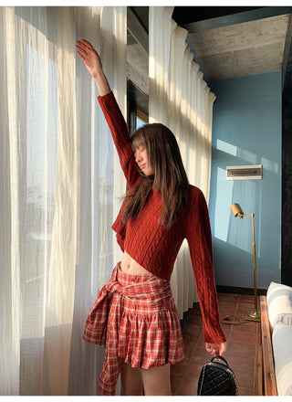 Plaid bud skirt