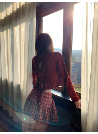 Plaid bud skirt