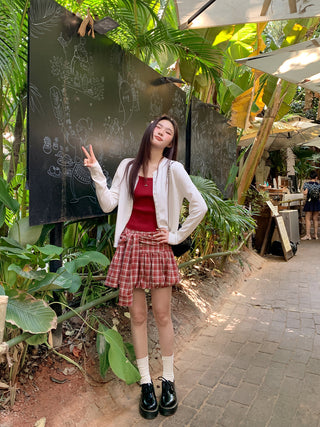 Plaid bud skirt