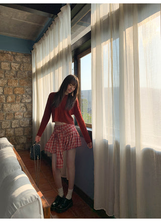 Plaid bud skirt