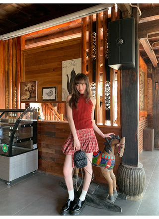 Plaid bud skirt
