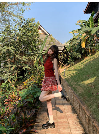 Plaid bud skirt