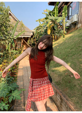 Plaid bud skirt