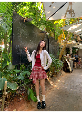 Plaid bud skirt
