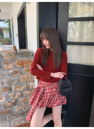 Plaid bud skirt