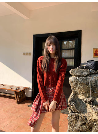 Plaid bud skirt