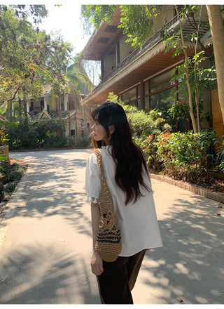 Tassel tie-neck shirt