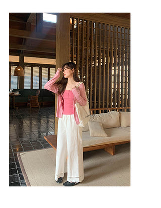 Pink knitted camisole