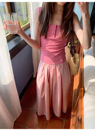 Pink knitted camisole