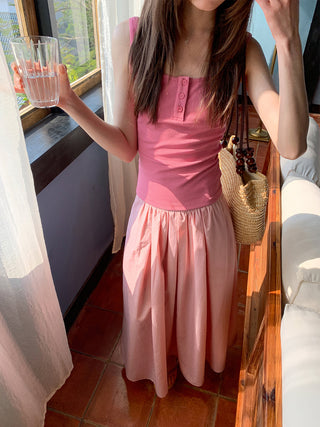 Pink knitted camisole