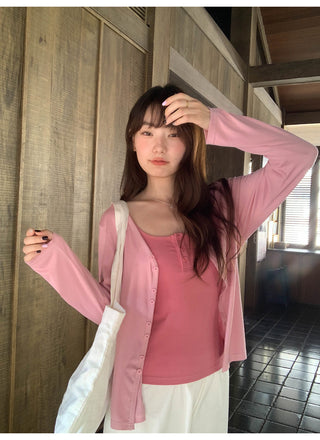 Pink knitted camisole