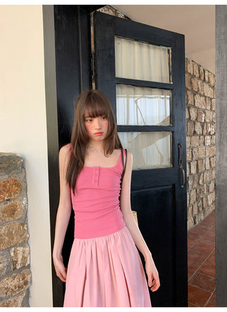 Pink knitted camisole