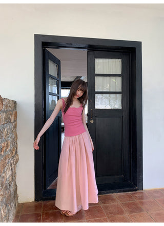 Pink knitted camisole