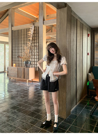 Lace strap shirt