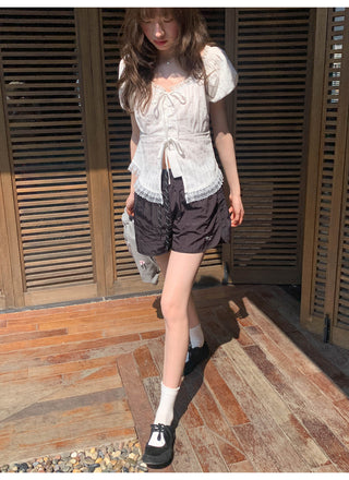 Lace strap shirt