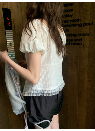 Lace strap shirt
