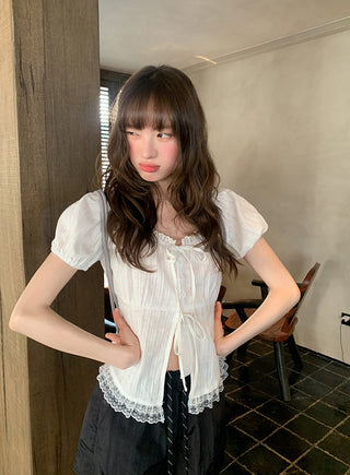 Lace strap shirt