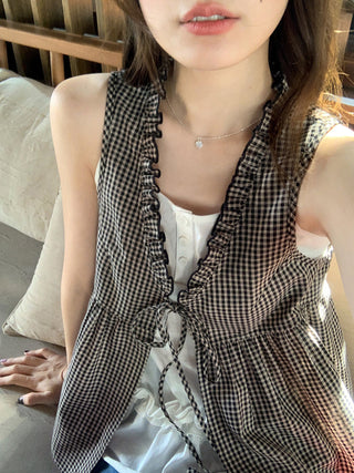 Plaid vest suit
