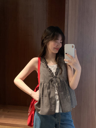 Plaid vest suit