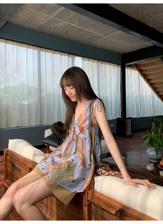 Printed vacation vest