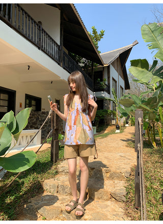 Printed vacation vest