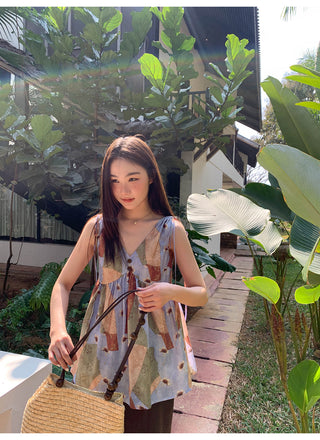 Printed vacation vest