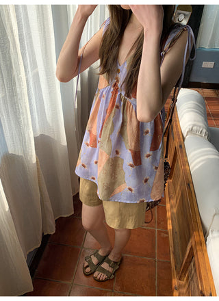Printed vacation vest