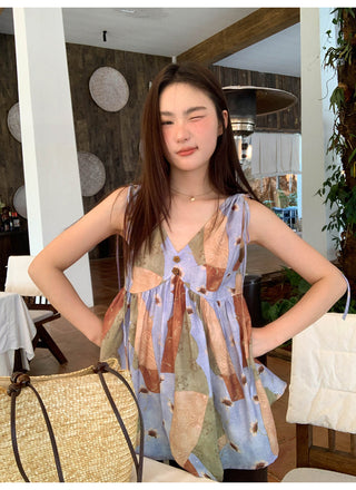 Printed vacation vest