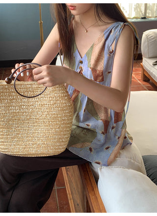 Printed vacation vest