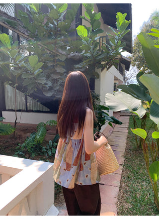 Printed vacation vest