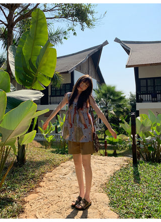 Printed vacation vest