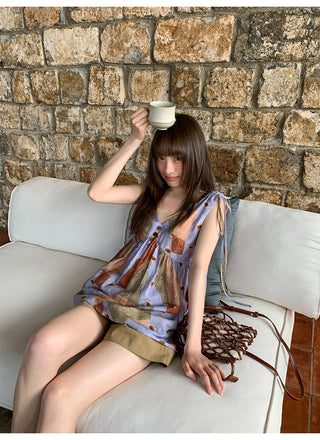 Printed vacation vest