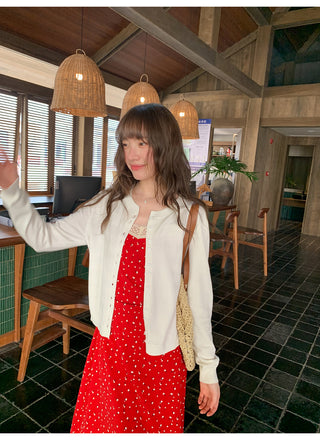Strappy knit cardigan