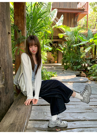Strappy knit cardigan