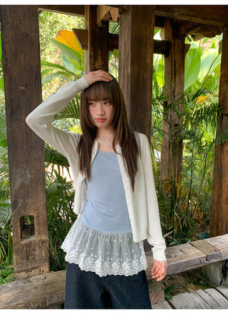 Strappy knit cardigan
