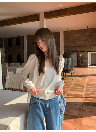 Strappy knit cardigan