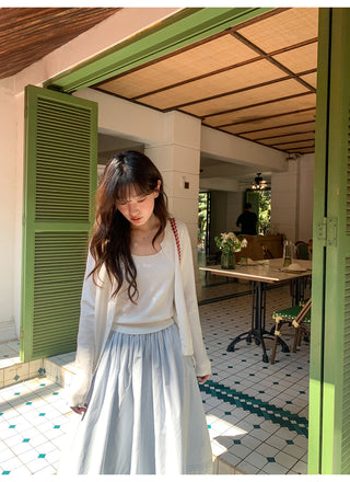Strappy knit cardigan