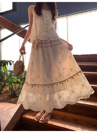 Tassel suspender midi dress